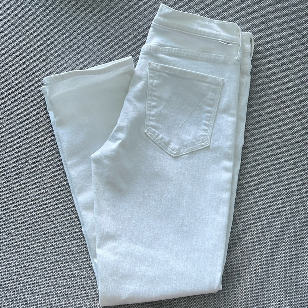Mother brand white mid-rise jeans, size 30